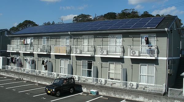 賃貸アパートへの太陽光発電システムの設置例